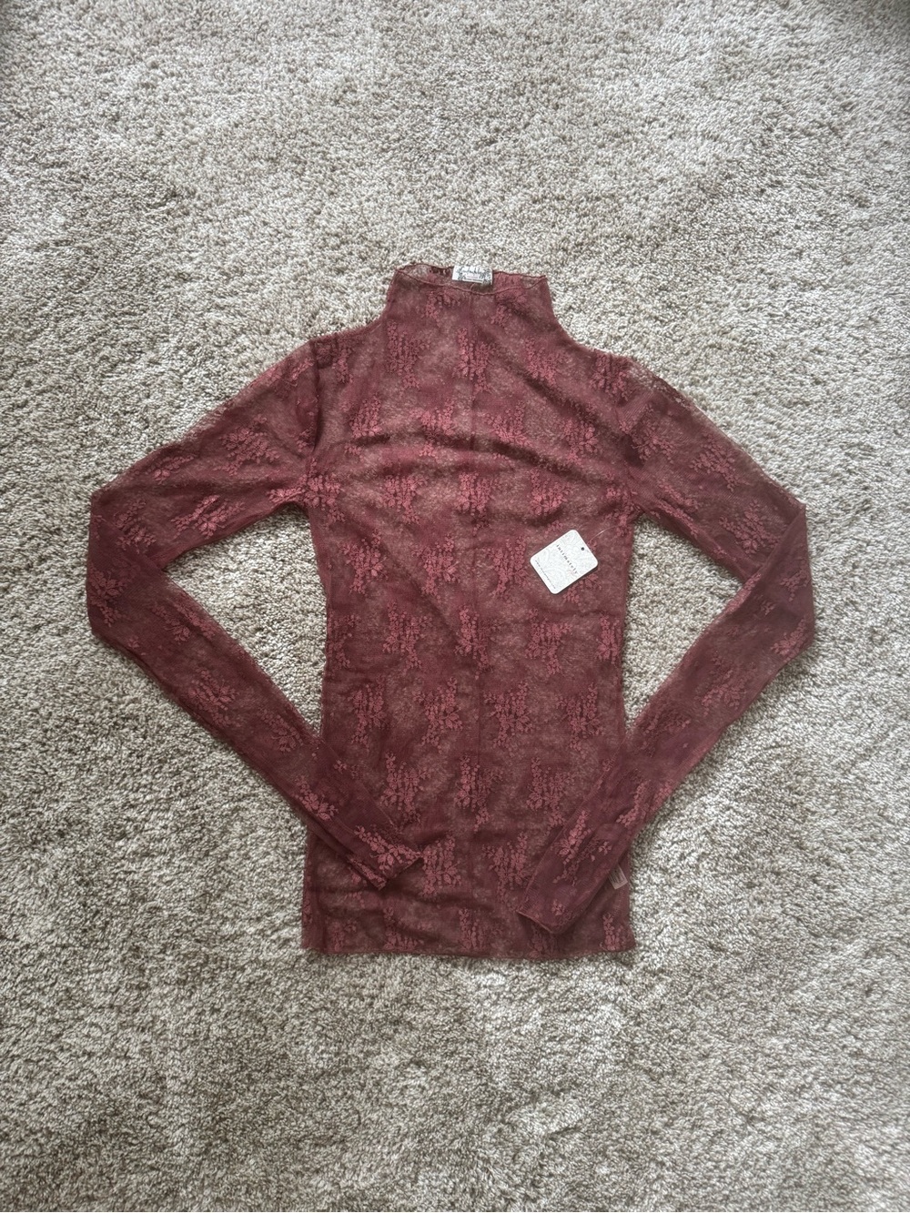 Free People Lady Lux Rose Lace Layering Top